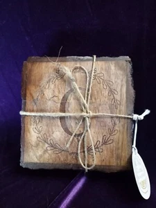 Wood Coasters With Initial "C" - Picture 1 of 4