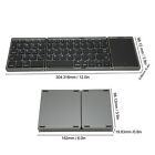 (Grey)Foldable Bluetooths Keyboard Rechargeable Full Size Triple Folding