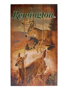 Remington Arms Sign Vintage Style Art Aged Finish Flying Targets Deer - Picture 1 of 3