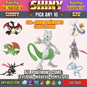 Pokemon Scarlet And Violet - PICK 10 SHINY 6IV CUSTOM POKEMON✨ - Picture 1 of 3