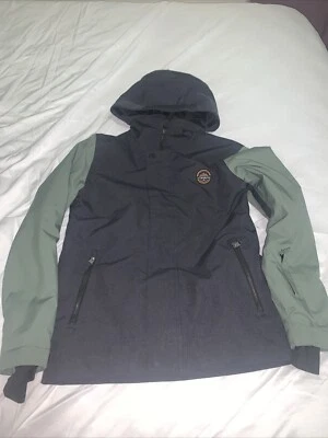 Jaqueta Quicksilver Masculina Tamanho 12 Dry Flight Technology 10K Pedra Preta e Cáqui - Imagem 1 de 4