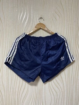 ADIDAS VINTAGE SHORTS FOOTBALL SOCCER RUNNING sz XL NAVY 80s 90s - Image 1 of 4