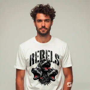 Distressed Rebel Bull Grafik T-Shirt, Vintage Trendy Mode Herren Damen Tee - Bild 1 von 5