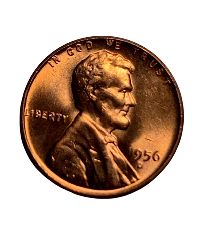 1956 D Lincoln Wheat Cent GEM BU RD Some Toned Cover