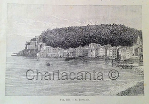 1881 Incisione VEDUTA S.TERENZO LERICI SPEZIA - Imagen 1 de 1