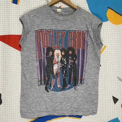 Винтажная футболка 80-х Motley Crue средний размер 1985 86 Band Theatres Of Pain Tour Grunge - Изображение 1 из 4