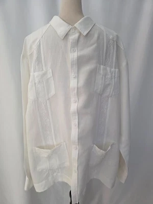 Cubavera Camisa Hombre Bordada Blanca Talla XXL M344 Foto 1 de 4