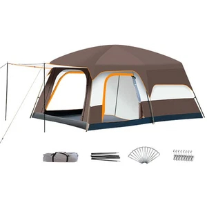 Luxury Camping Tent Waterproof Two-Bedroom Large Family Tent For 8-12 People - Picture 1 of 7