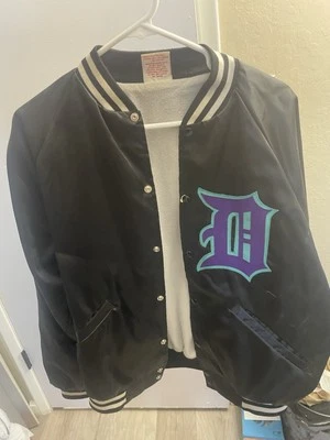 Vintage Cardinal USA Made Button Up Jacket - Black W/ Olde English D - Large - Image 1 of 4