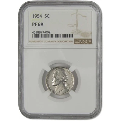 1954 Jefferson Nickel PF 69 NGC Proof 5c Coin - Image 1 of 4
