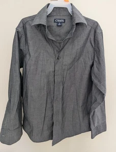 Chaps Boys Dress Shirt In Grey Size S (8) - Picture 1 of 3