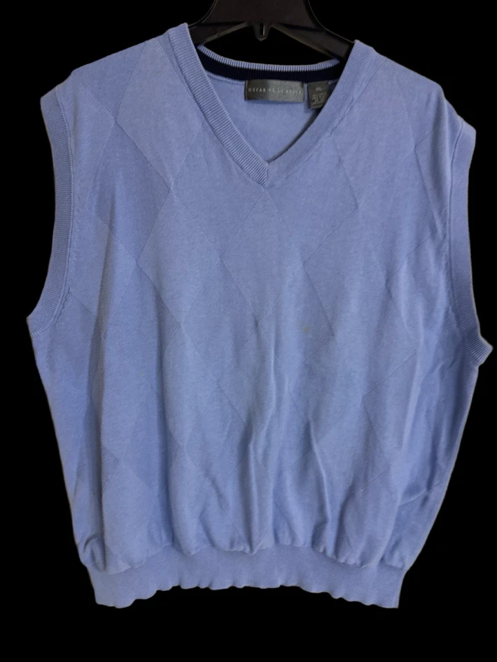 Oscar De La Renta Suéter Chaleco Hombre XXL Azul Pullover LEER DETALLES Foto 1 de 4