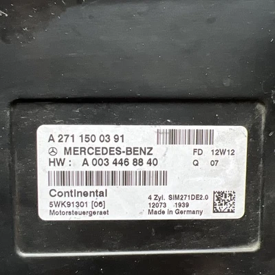 2012-2015 Mercedes W204 C250 1.8L Engine Computer A 271 150 03 91 ECU Module ECM - Image 1 of 4