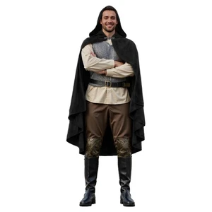 Mittelalter Kapuzenumhang Renaissance Cape mit Kapuze Zauberer Hexe Kostüm Gewand So... - Bild 1 von 6