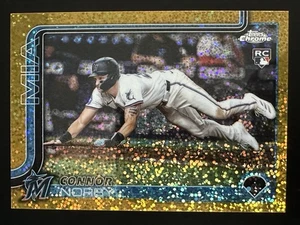 2025 Topps Chrome Connor Norby Gold Speckle Image Variation RC 34/50 MARLINS - Picture 1 of 2