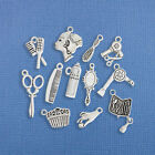 Hair Salon Charm Deluxe Collection Antique Silver Tone 12 Charms - COL203