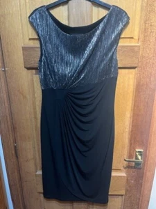 Connected Apparel Black & Silver Dress Size 14 - Picture 1 of 14