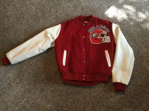 Georgia Bulldogs varsity jacket; size medium, excellent condition, snap button Cover