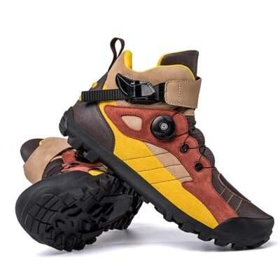 Botas profesionales de cuero para hombre para motocicleta zapatos de equitación para carreras zapatillas al aire libre Foto 1 de 4