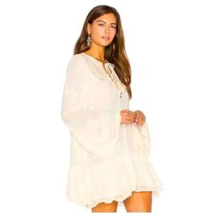Free People One Night Victorian Tunic Ivory EUC Size M - Picture 1 of 9