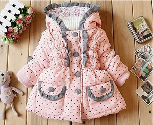 Parka Jacket Love Heart & Bows Warm Padded Lining (2 - 3 yrs) (3 - 4 yrs)  - Picture 1 of 13