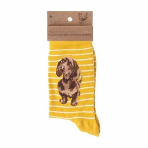 Super Soft Little One Dachshund Bamboo Socks – Wrendale Antibacterial One Size - Picture 1 of 2