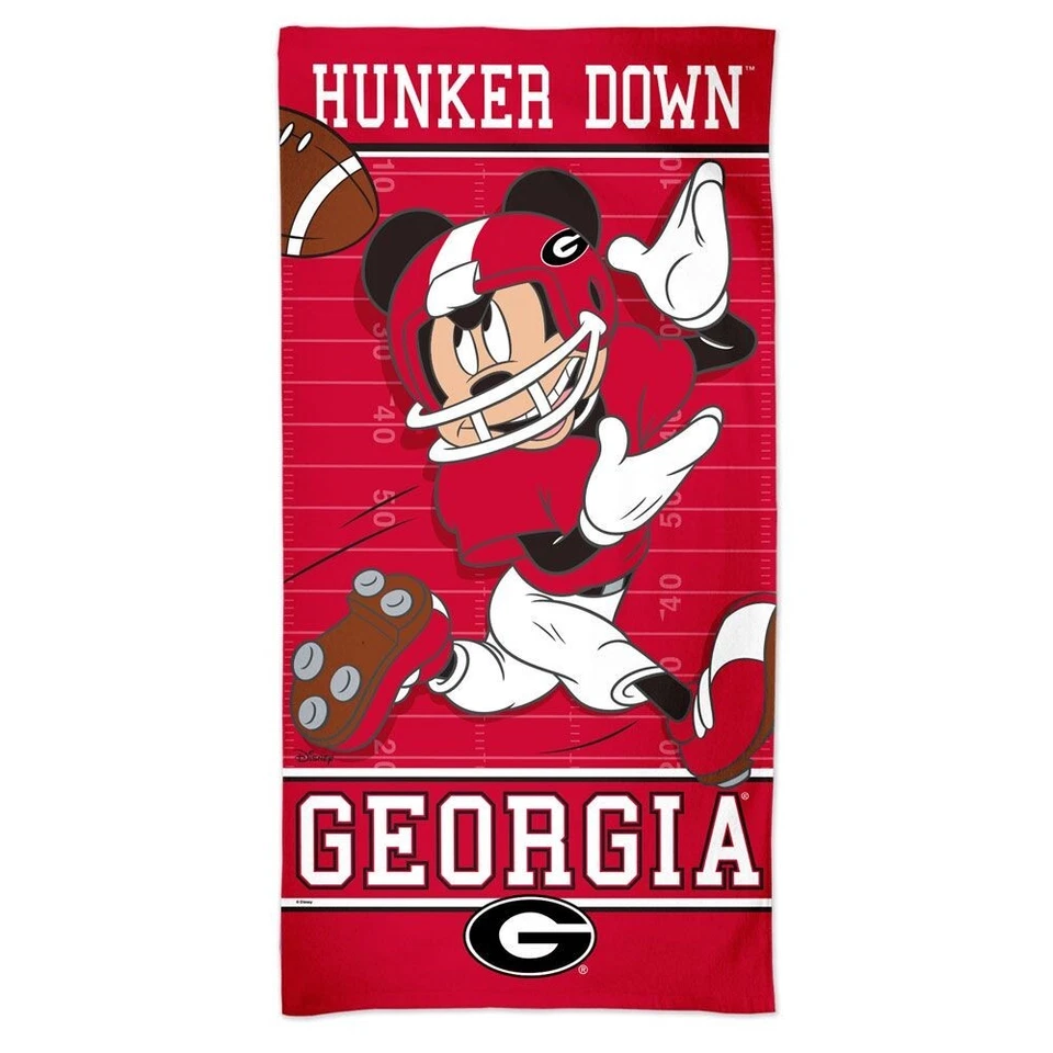 GEORGIA BULLDOGS FÚTBOL MICKEY MOUSE 30"X60" SPECTRA TOALLA DE PLAYA NUEVA WINCRAFT Foto 1 de 1