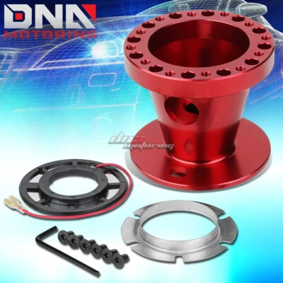 KIT ADAPTADOR DE CUBO DE VOLANTE DE ALUMÍNIO COMPLETO VERMELHO PARA 1G 2G MIT ECLIPSE/LANCER - Imagem 1 de 4