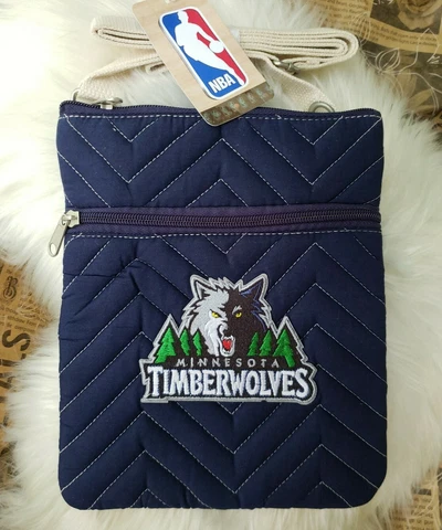 NWT NBA Minnesota Timberwolves Chev-Stitch Cross Body Purse/Bag Navy Cover