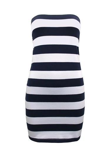 UNDERCOVER Abito estivo Basic U marino e bianco a righe supporto segreto senza spalline M UK 14 16