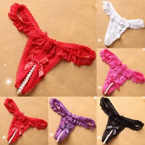 Sexy Damenhöschen Perlen Ball Spitze Tangas Wolle Unterwäsche Frauen Plus - Bild 1 von 35