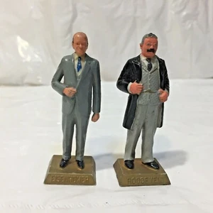 Vtg Roosevelt & Eisenhower Painted Plastic Figurines 26th & 34th President 3" - Picture 1 of 11