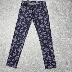 Fave Jeans Juniors 9 Skinny Low Rise Navy Floral Print Stretch Denim - Picture 1 of 11