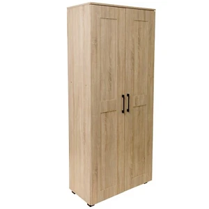 Montreal 5 Tier Pantry Cupboard 2 Door Tall - Light Sonoma Oak - Picture 1 of 10