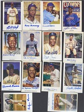 Negro League Ron Lewis Postcards Lot of 14 Negro Leagues Bill Wright Monte Irvin