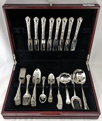 Watson wallace silver co. victoria sterling silver flatware service for 8, 44pcs - Image 1 of 4