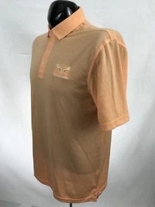 OXFORD GOLF Mens Polo Shirt M Orange Hawks Landing Performance Poly Cotton S/S - Picture 1 of 7