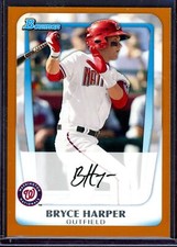 BRYCE HARPER ~ 2011 Bowman Prospects Orange Rookie Card RC #BP1 MINT (#49/250)