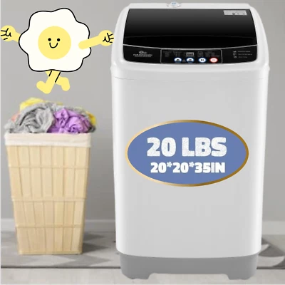 Lavadora Automática Completa 20Lbs Lavadora de Lavandería con Bomba de Drenaje para Hogar APT Foto 1 de 4