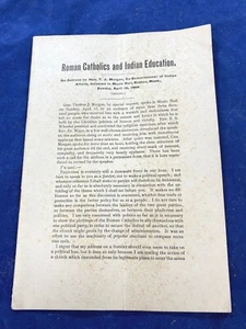 1893 Address, Boston, ROMAN CATHOLICS & INDIAN EDUCATION, Current News, Sadly. - Picture 1 of 6
