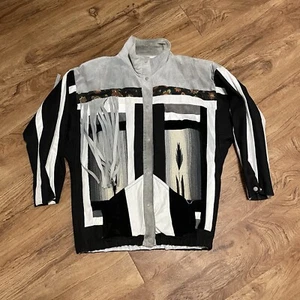 Vtg Leather Factory Western Aztec Black Suede Jacket Womens Small Southwestern - Picture 1 of 7