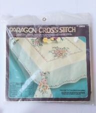 Paragon Cross Stitch Kit 0903 Cascade Rose Tablecloth Oval 59" x 90" Vintage NIP
