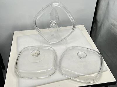 CORNING GLASS PYREX SQUARE REPLACEMENT LID  A12C A-12-C FOR 4 QT, 5 QT, SKILLET - Image 1 of 4