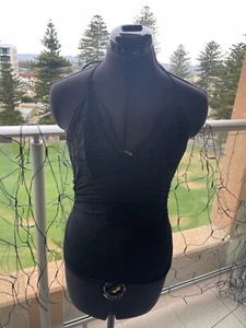 Shein Black Sexy Lace Halter Scrunch Sides Size XS - Picture 1 of 3