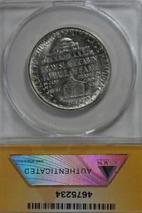 1951 .50 ANACS MS 65 BOOKER T WASHINGTON Classic Silver Commemorative - Picture 1 of 2
