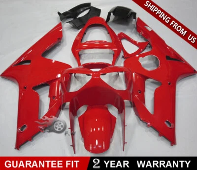 Kit de carenados ABS rojos para carrocería Kawasaki 03-04 Ninja ZX-6R ZX6R 636 2003 2004 Foto 1 de 4