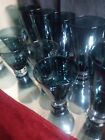 12 Kenneth Cole Reaction Ludlow Blue Crystal Highball Glasses 7 Tall 5 Short