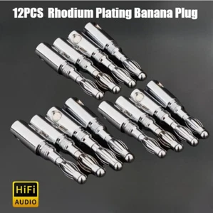 12 PIEZAS Enchufes Banana Chapados en Rodio Conector de Altavoz Adaptador de Cable de Altavoz - Imagen 1 de 7