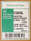 CUTLER HAMMER Fi3030L 3 Pole 30 Amp Type Fi Universal Line Circuit Breaker