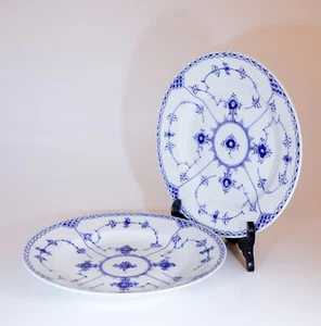2 Piatti #571 - Blu Scanalato - Royal Copenhagen - Mezzo Pizzo - 1° Qualità - Foto 1 di 4